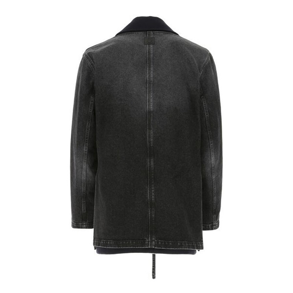 ロエベ フロントボタンダブルレイヤーコート コピー ブラック H526330X83