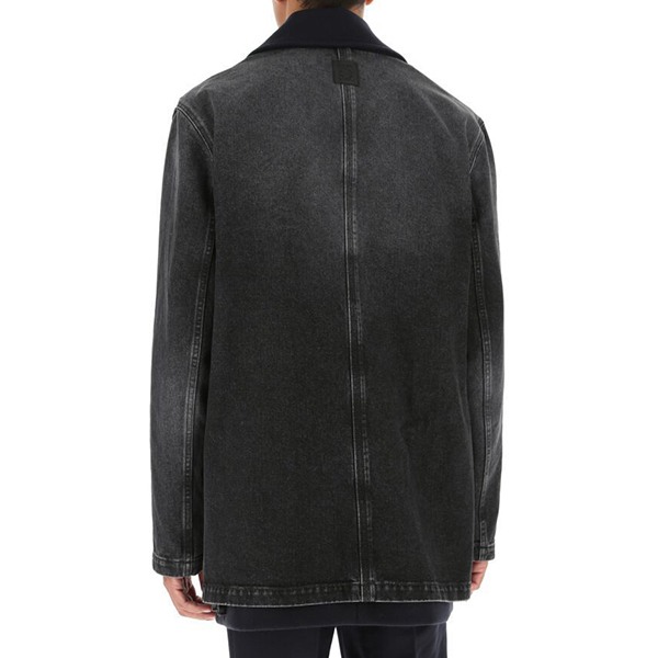 ロエベ フロントボタンダブルレイヤーコート コピー ブラック H526330X83