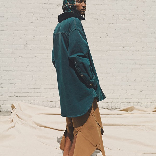 【ロエベ 】デニム オーバーシャツ 偽物 ロゴ ペトロル メンズ