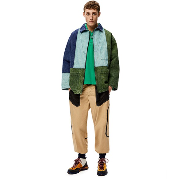 ロエベ デニムジャケット コピー*新作*マルチカラー シャル パッチワークデニムジャケット H664Y02X09