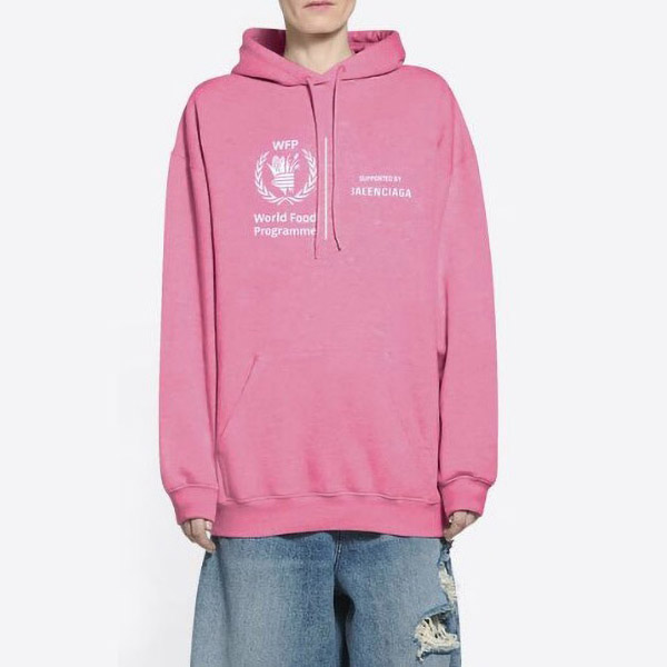 【バレンシアガ パーカー 偽物】WFP MEDIUM ロゴパーカー ピンク 570792TJVK45621