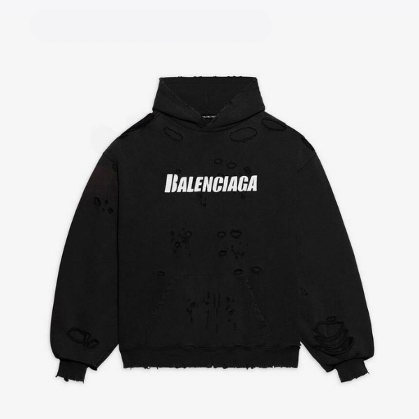 バレンシアガ コピー?CAPS DESTROYED ミディアムフリース フーディ 4色 659403TKVB61093