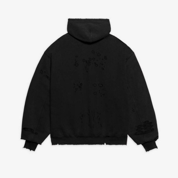 バレンシアガ コピー?CAPS DESTROYED ミディアムフリース フーディ 4色 659403TKVB61093