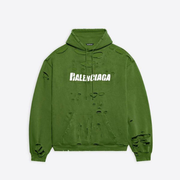 バレンシアガ コピー?CAPS DESTROYED ミディアムフリース フーディ 4色 659403TKVB61093