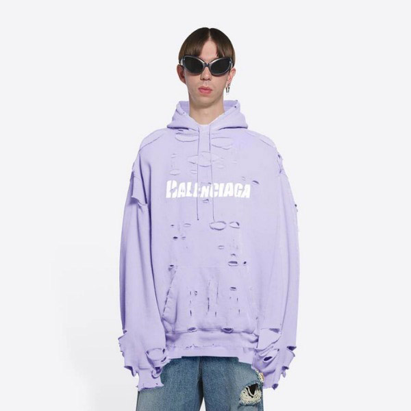 バレンシアガ コピー?CAPS DESTROYED ミディアムフリース フーディ 4色 659403TKVB61093