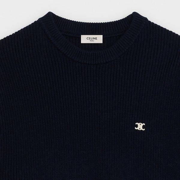 セリーヌ クルーネックセーター 偽物 リブドウール 2A708439F.07MR