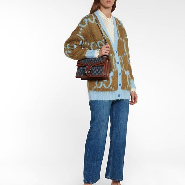 新作?お洒落に?グッチ カーディガン コピー★リバーシブル GG モヘア ウール カーディガン