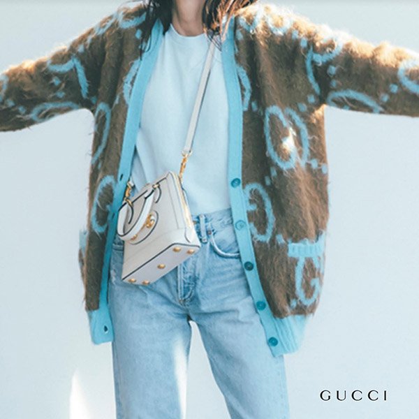 新作?お洒落に?グッチ カーディガン コピー★リバーシブル GG モヘア ウール カーディガン