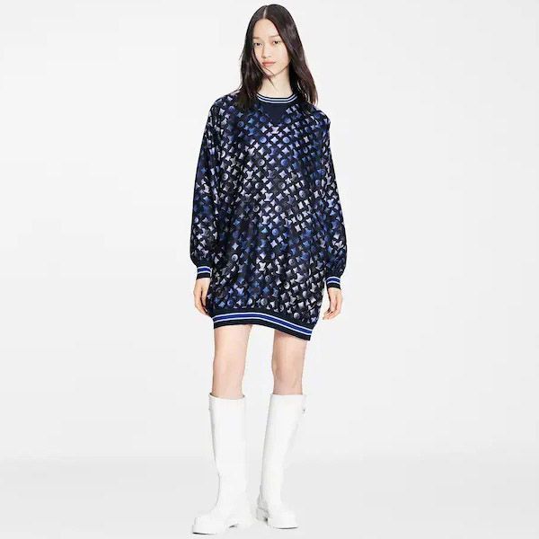 最新 ?ルイヴィトン ワンピース 偽物★マヒナ モノグラム スポーティセータードレス 1A9LNM