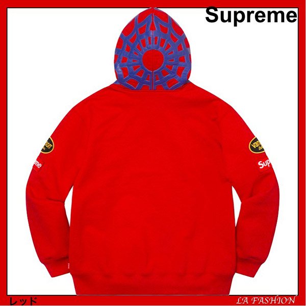 シュプリーム コピー x バンソンレザーズ コラボ スパイダー フード パーカー