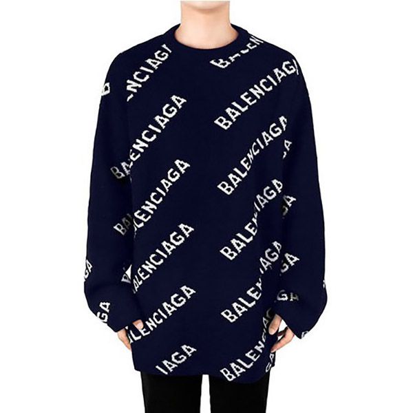 超希少！バレンシアガ コピー★ジャカードロゴ ウールオーバーニット 623283 T1567 4177