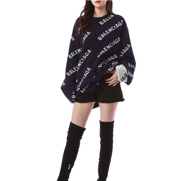 超希少！バレンシアガ コピー★ジャカードロゴ ウールオーバーニット 623283 T1567 4177