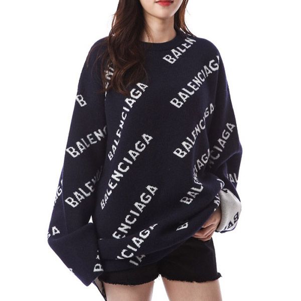 超希少！バレンシアガ コピー★ジャカードロゴ ウールオーバーニット 623283 T1567 4177