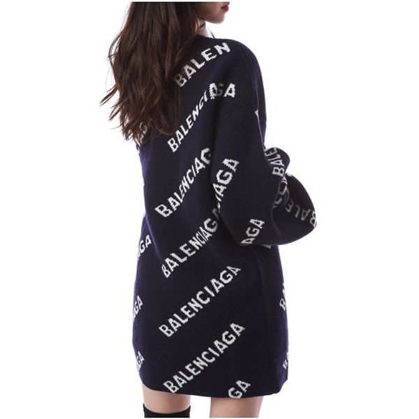 超希少！バレンシアガ コピー★ジャカードロゴ ウールオーバーニット 623283 T1567 4177