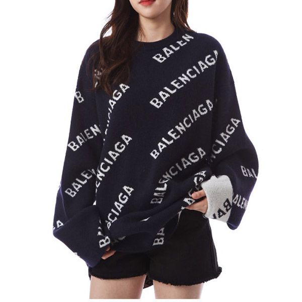 超希少！バレンシアガ コピー★ジャカードロゴ ウールオーバーニット 623283 T1567 4177