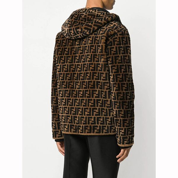 フェンディ FFラムファー＆レザー リバーシブル ジャケット 偽物