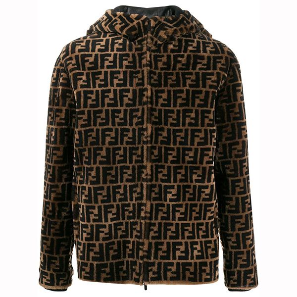フェンディ FFラムファー＆レザー リバーシブル ジャケット 偽物