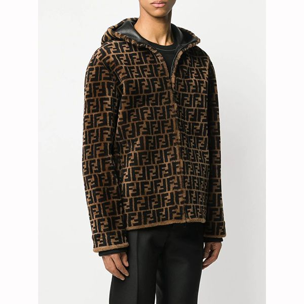 フェンディ FFラムファー＆レザー リバーシブル ジャケット 偽物