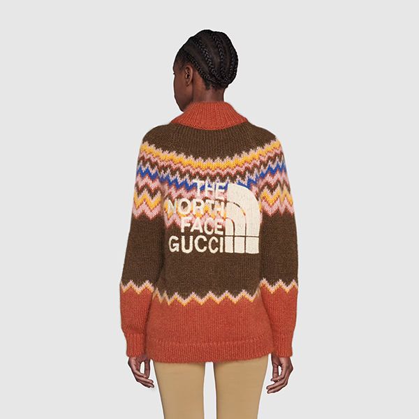 話題コラボ【21AW】グッチxノースフェイス  偽物 カーディガン モヘアウール671691XKB196256