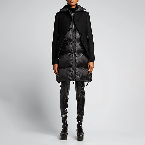 【sacai 偽物 ダウンジャケット】ミックス パファーコート(2色)