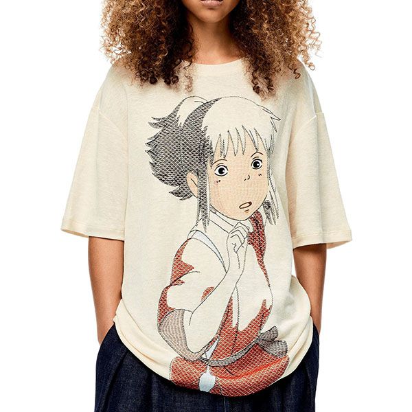 限定コラボ?【ロエベ×ジブリ 偽物】千尋 オーバーサイズ刺繍Tシャツ S928Y22X01