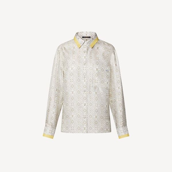 春もの新作 ?ルイヴィトン Since 1854 偽物 コントラストトリムシャツ アイボリー1A9MEX