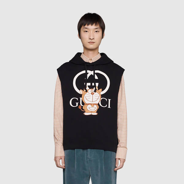 グッチ ドラえもん スリーブレス スウェットシャツ 偽物 633099XJDE01043