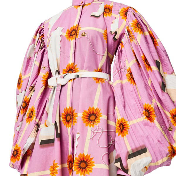 ロエベ◆直営 プリーツ スリーブ ミディ ドレス (コットン) ミニ コピー