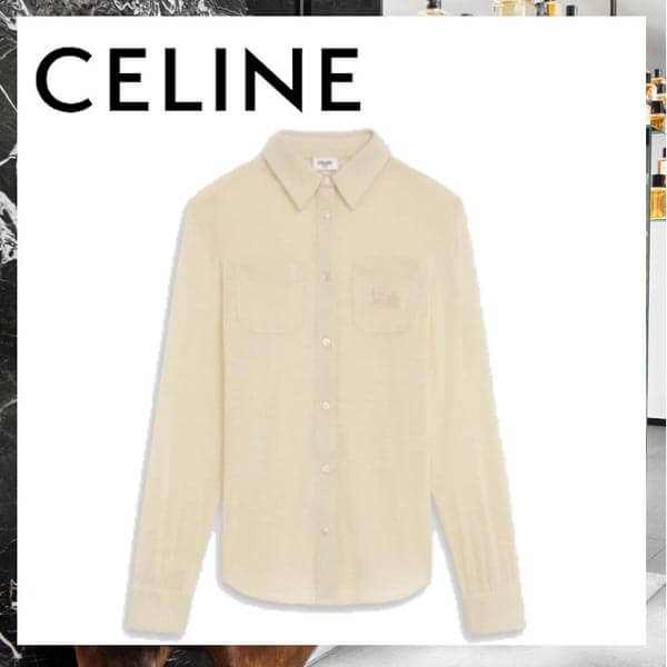 <新作21SS>サルキー刺繍シャツ●セリーヌ● コピー 2X545453L.01VA