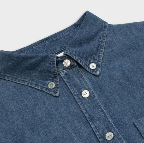 21SS◆新作【セリーヌ】サルキー ウェスタンシャツ ライトデニム 偽物 2T096208I.08OW