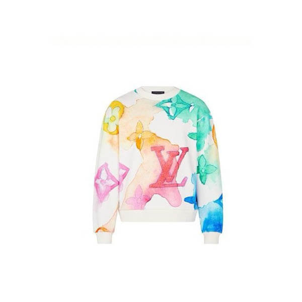 最新 夏モデルルイヴィトン ウォーターカラー スウェットシャツ/メンズ コピー HLY02WAU4001