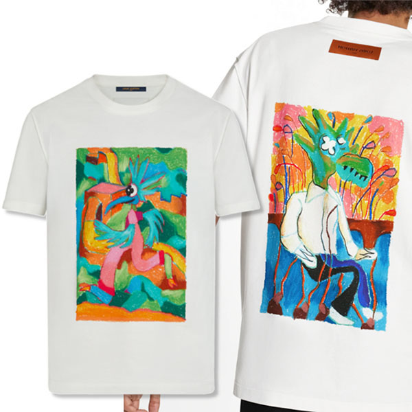 ルイヴィトン☆LV メン コットンTシャツ 偽物 1A8P0W