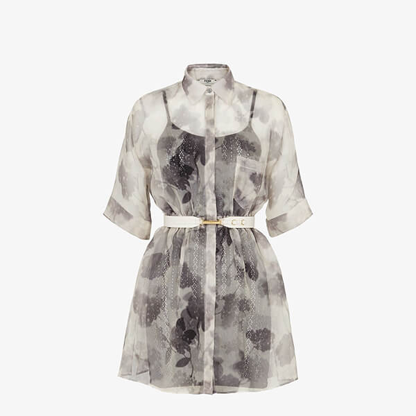 フェンディ☆花柄オーガンザショートシャツラインドレス コピー  FDB636AF7PF0GME