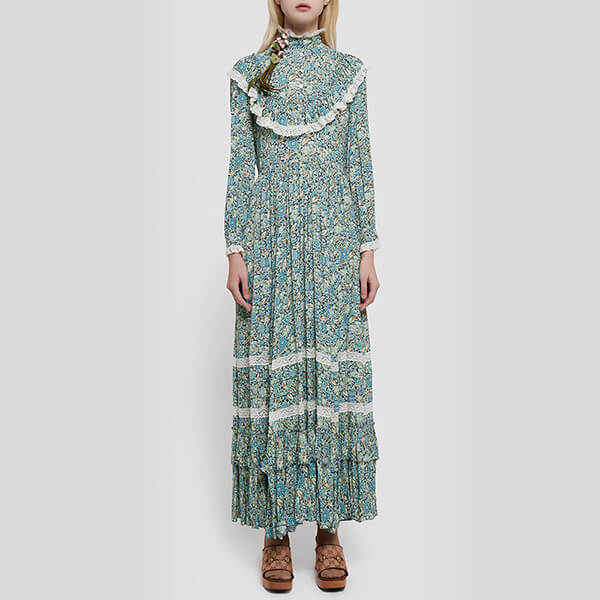 VIP価格【グッチ】Liberty floral クレープ マキシ ドレス コピー 638700 ZAF0D 4532