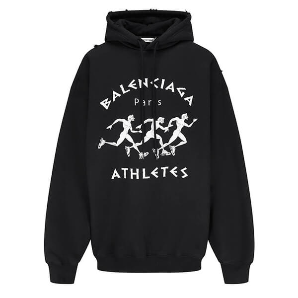 バレンシアガ マラソンス ポーツパーカー 偽物 MARATHON フーディ