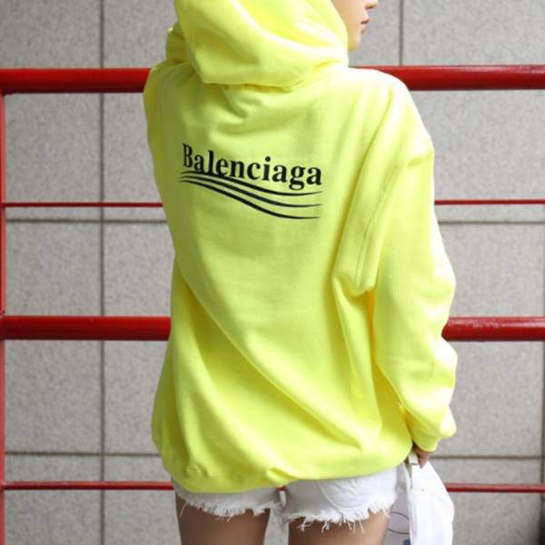バレンシアガ☆21SS 新作 WAVEロゴ パーカー YELLOW