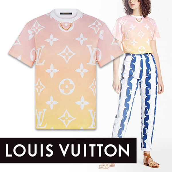 襟元のチェーンがポイント?ルイヴィトン☆モノグラム オンブレ Tシャツ☆1A8RPE