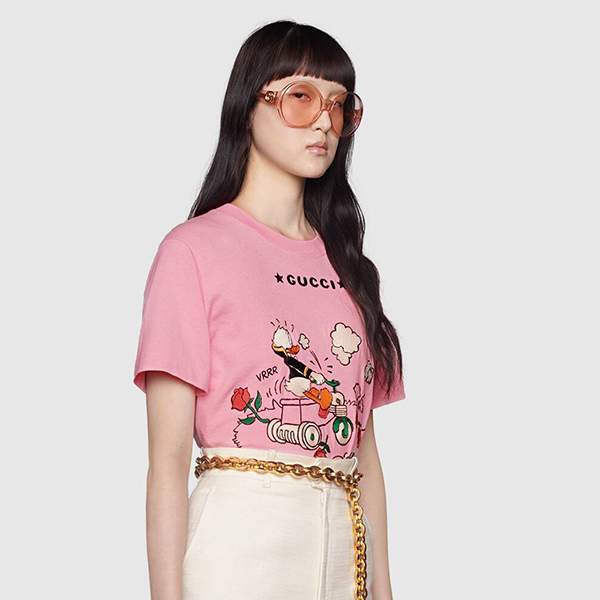 グッチ tシャツ 激安 ディズニー ドナルドダック プリント Tシャツ コピー 580762XJDBH5358