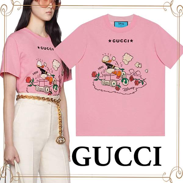 グッチ tシャツ 激安 ディズニー ドナルドダック プリント Tシャツ コピー 580762XJDBH5358