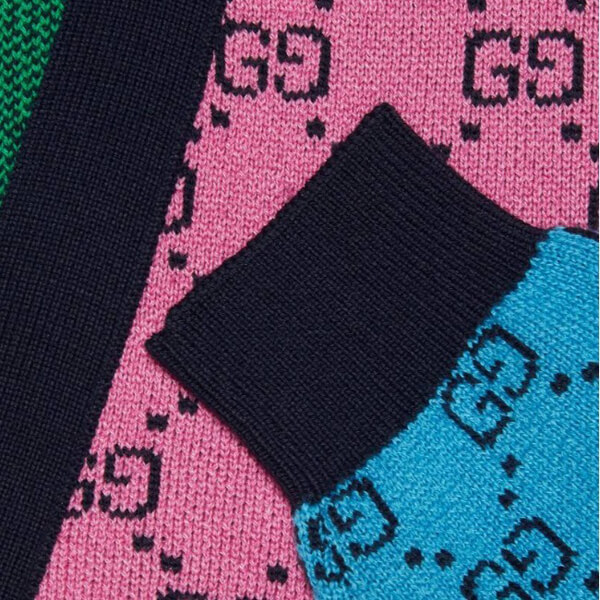 グッチ【グッチ】新作 マルチカラー ウールコットン カーディガン 662036 XKBYA 5098