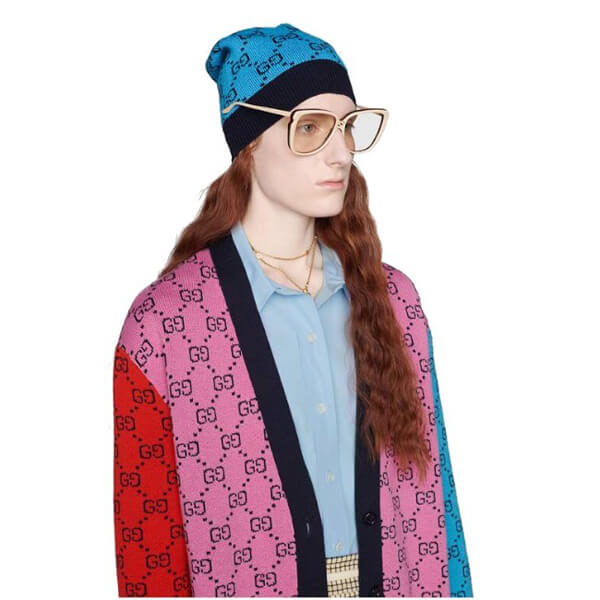 グッチ【グッチ】新作 マルチカラー ウールコットン カーディガン 662036 XKBYA 5098