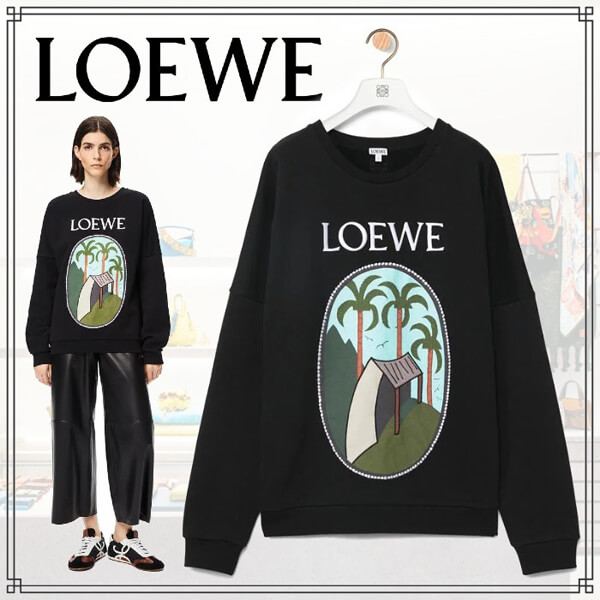  ロエベ コピー ◆ラ?パルム パッチ スウェットシャツ（コットン）S897Y24X02