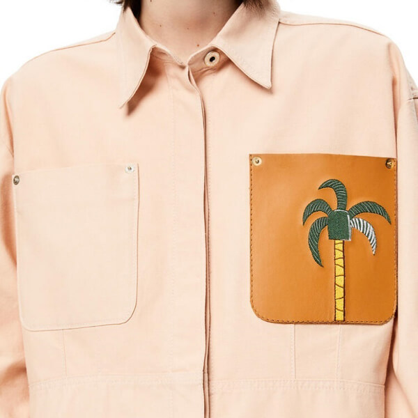 21SS  ロエベ★ラ?パルム オーバーシャツ★デニム コピー ペールピンク★S897Y02X01