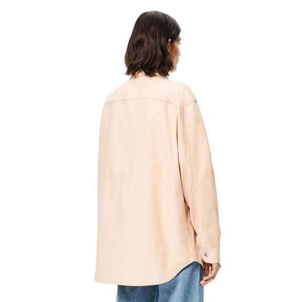 21SS  ロエベ★ラ?パルム オーバーシャツ★デニム コピー ペールピンク★S897Y02X01