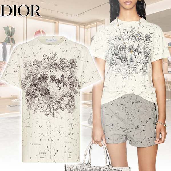 新作?Tシャツ ディオール Zodiac コットンジャージー リネン コピー 113T03A4474_X0200
