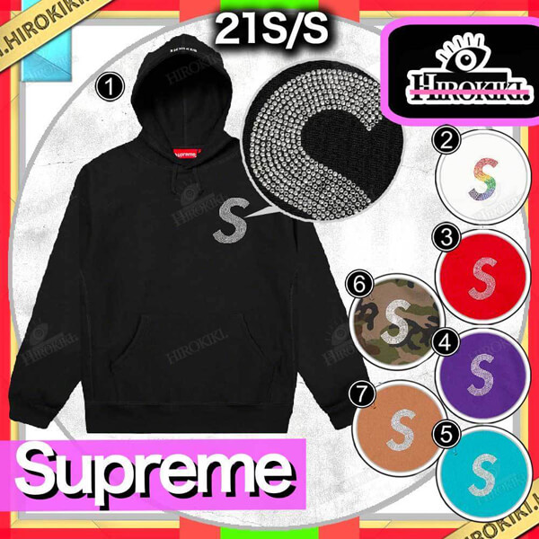 21SS /シュプリーム偽物 Swarovski S Logo Hooded Sweatshirt Sロゴ