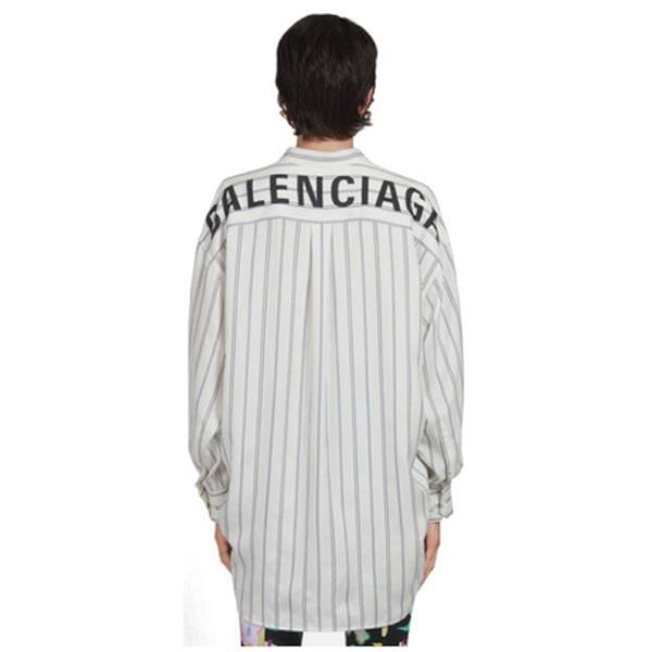 バレンシアガロゴ入り ストライプ シルク スウィングシャツ コピー 520497TDN039153