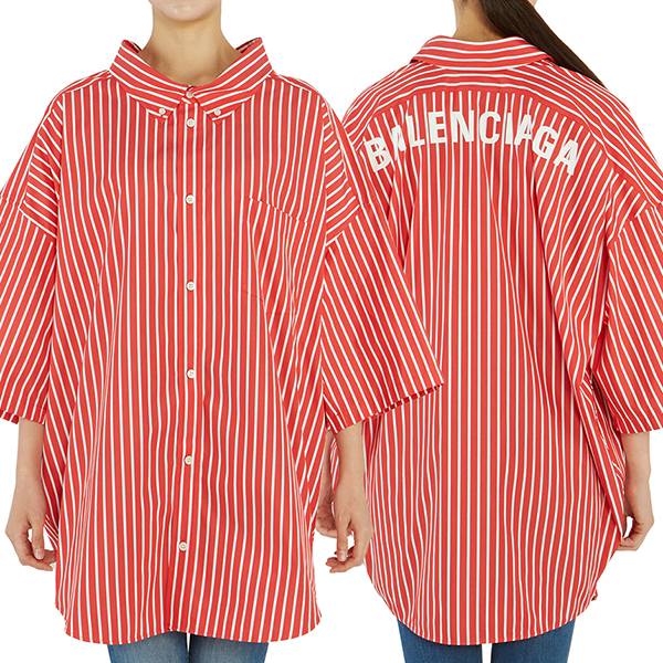 バレンシアガ  Stripe Cocoon Swing オーバーフィット シャツ コピー 622051