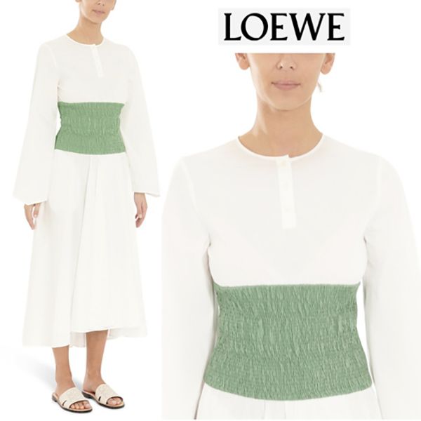 【ロエベ】★SALE★ スモック ウエスト ドレスコピー（コットン）LOE8VAY5GEEWF04200