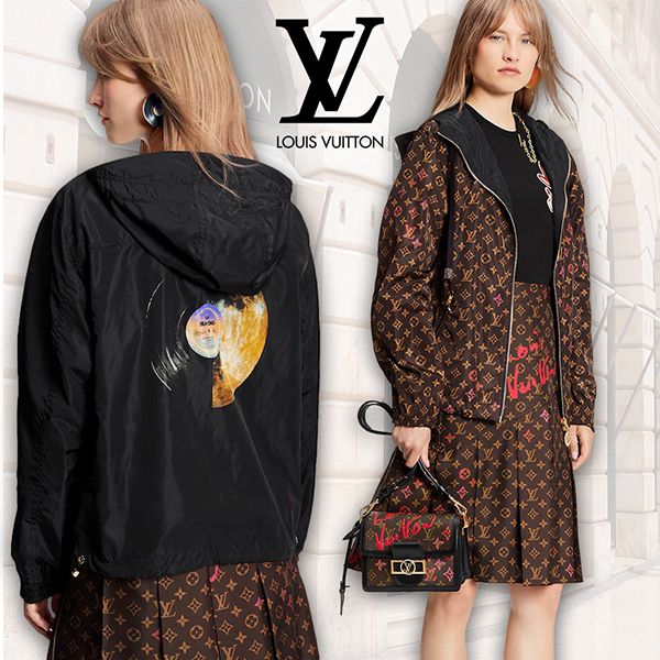 ヴィトンデートお出かけに!スカートに合うリバーシブルパーカー コピー1A98UK